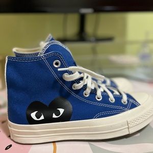 Blue Comme Des Garcons high-top converse